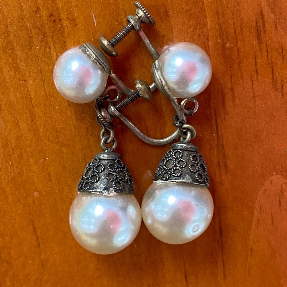 Pearl Screw-On Earrings